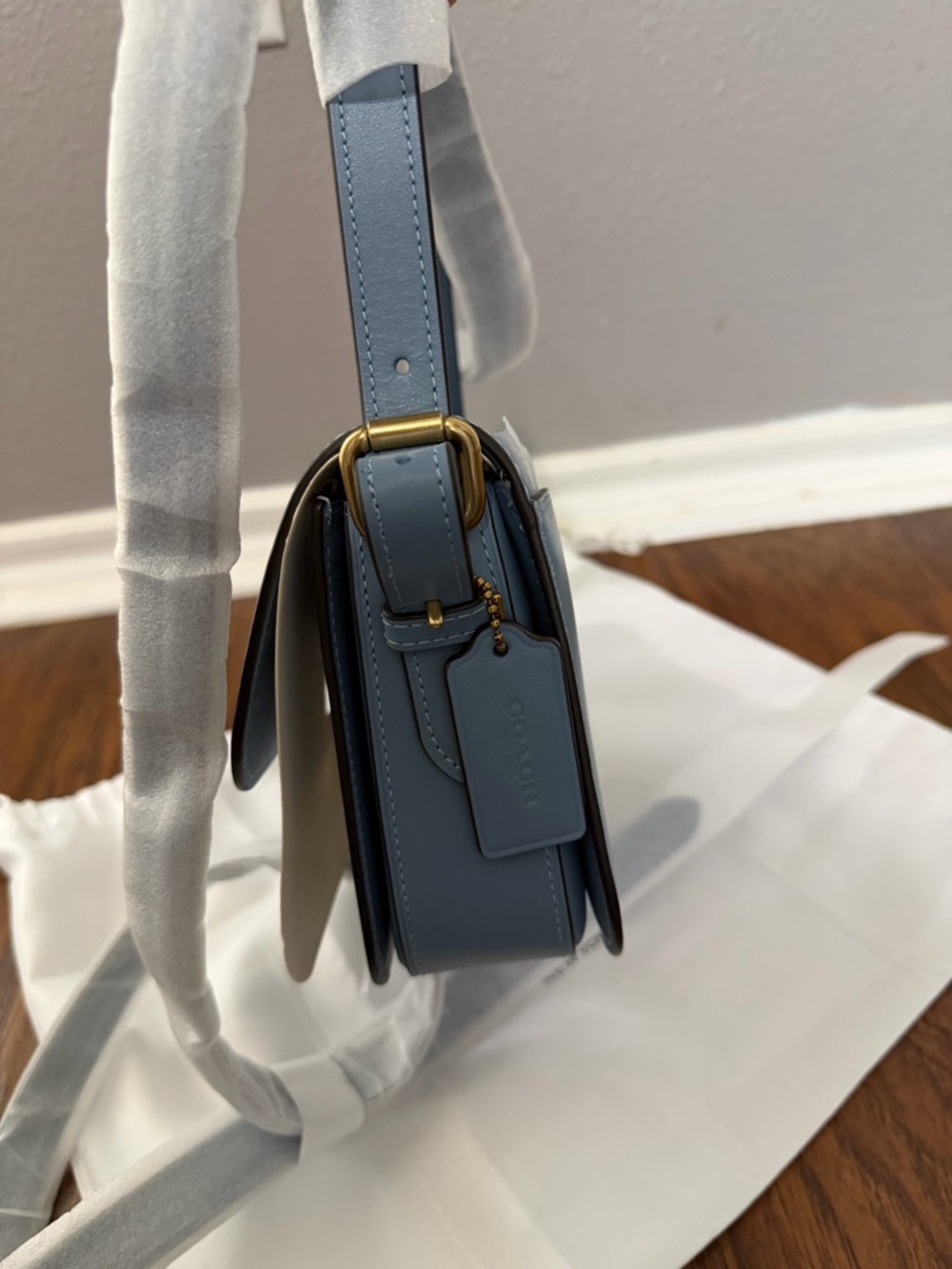 NWT Coach Sage Shoulder Bag in Bluebell color with Gold hardware - Picture 5 of 5